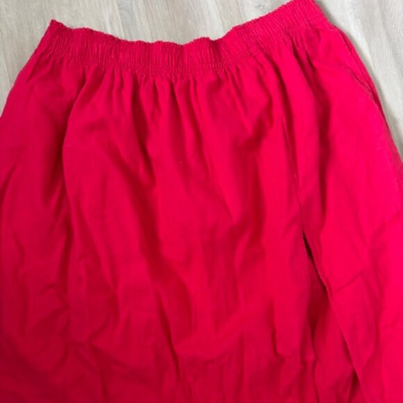 Abercrombie & Fitch Ultra High Rise Linen Blend Maxi Skirt with Slit Hot Pink XL - Picture 5 of 7